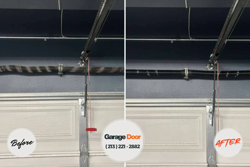 Before and after: garage door repair Blue Point, NY